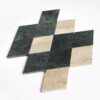 Roman Travertine, Verde Lucia Honed Almas Marble Mosaics 10×10 1/2