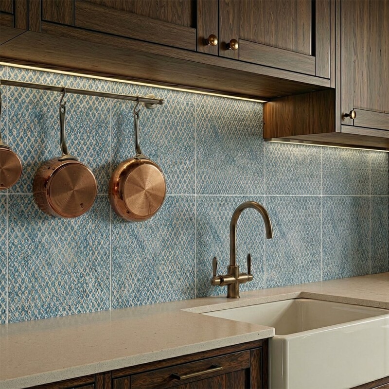 Indigo Textured Marble Tiles 12×12