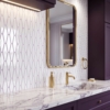 Royal White Glossy Longest Hexagon Ceramic Tile 3×7 7/8 (DC00117)