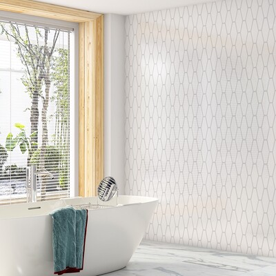 Royal White Glossy Longest Hexagon Ceramic Tile 3×7 7/8 (DC00117)