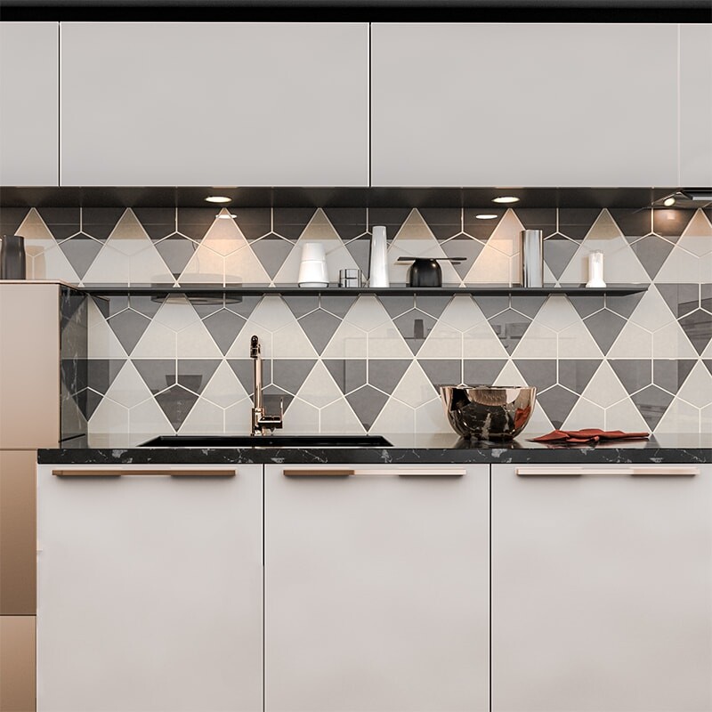 Latte Glossy Diamante Ceramic Tiles 6×6