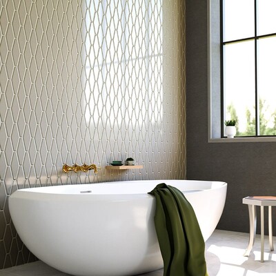 Latte Glossy Longest Hexagon Ceramic Tile 3×7 7/8 (DC00206)