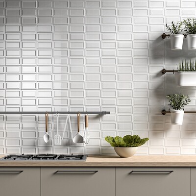 Royal White Glossy Eren Ceramic Wall Decos 3×6 (DC00248)