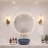 Royal White Glossy Hexagon 5 Ceramic Tile 5 (DC00259)