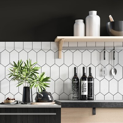 Royal White Glossy Picket Ceramic Tile 3×6 (DC00265)