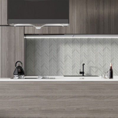 Cold Glossy Chevron Ceramic Tile 2×6 (DC00268)