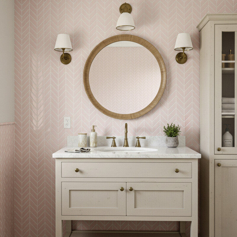Azulejos cerámicos Rosie Glossy Chevron de 2×6