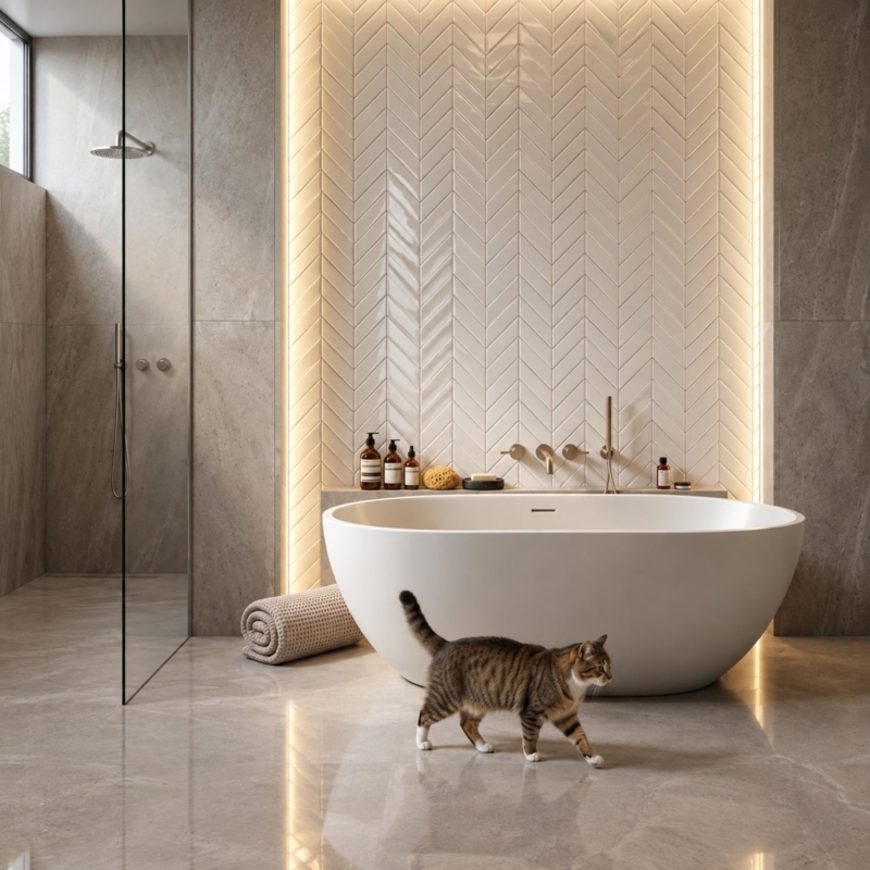 Royal White Glossy Chevron Ceramic Tile 2×6 (DC00271)