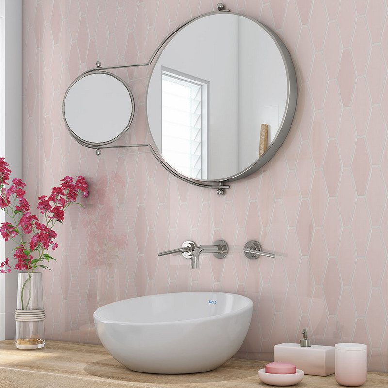 Rosie Glossy Longest Hexagon Ceramic Tiles 3×7 7/8