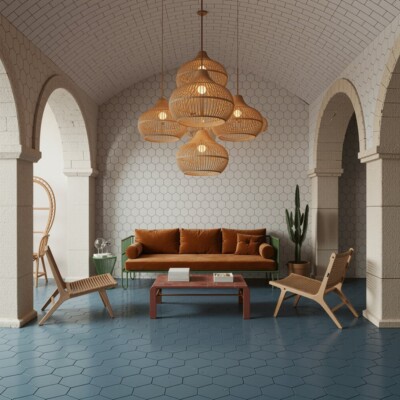Maui Matte Hexagon 5 Glazed Terracotta Tiles 5×5 (DC00422) Simons Matte Hexagon 5 Glazed Terracotta Tiles 5×5 (DC00421) Simons Matte Glazed Terracotta Tiles 2×6 (TL80714) Room Scene Image
