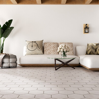 Milos Matte Hexagon Glazed Terracotta Tile 6×6 (DC00425)