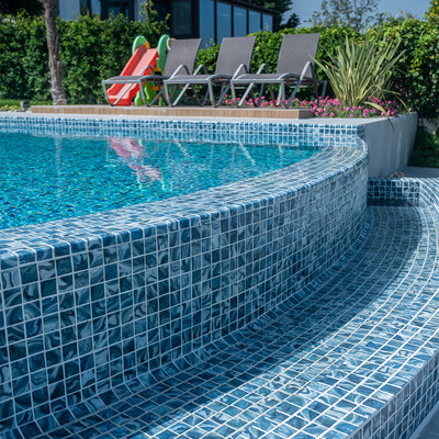 Breaktide Polished 2×2 Recycle Glass Mosaic 12 3/8×18 3/4 (GT00303)