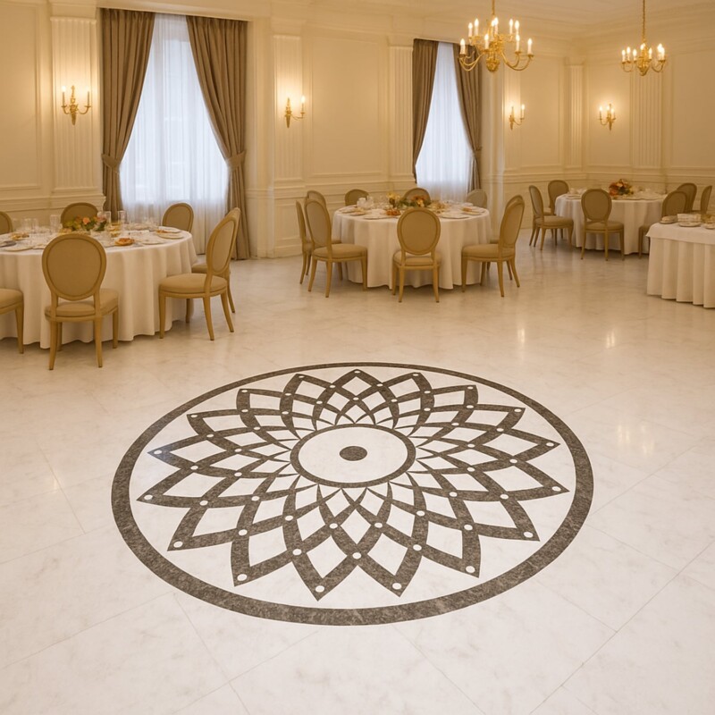Versilys Multi Finish Round Marble Medallion 48” Radius 48×48