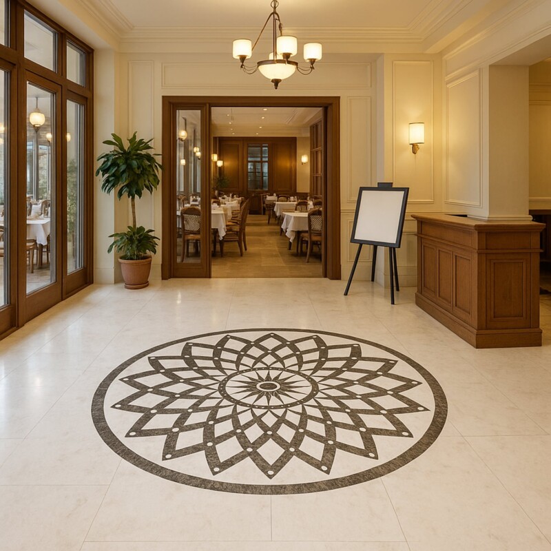 Versilys Multi Finish Round Marble Medallion 48” Radius 48×48