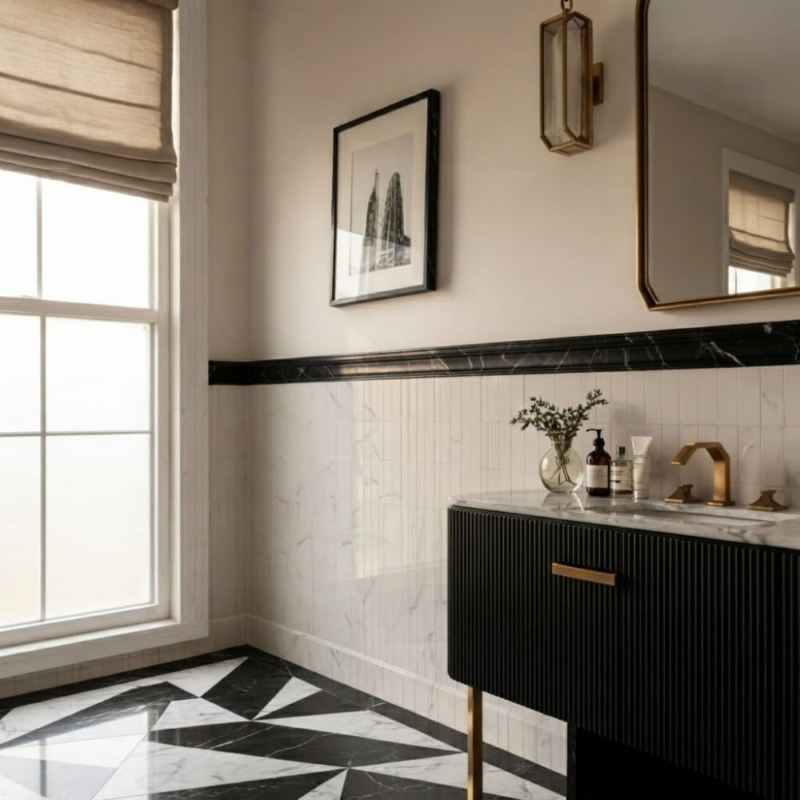 Black Honed Andorra Marble Moldings 2×12 (ML00519)