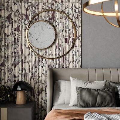 Calacatta Viola Honed Flute Trim Marble Moldings 6×12 (ML00955)