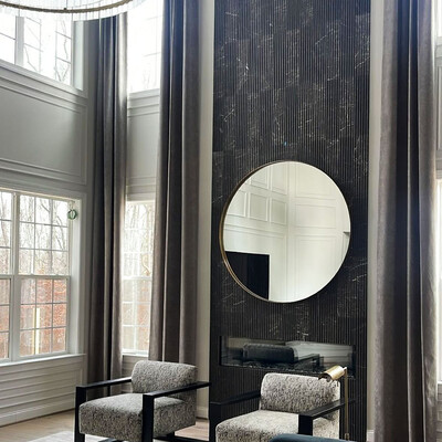 Iris Black Honed Flute Trim Marble Tile 6×24 (ML00982)