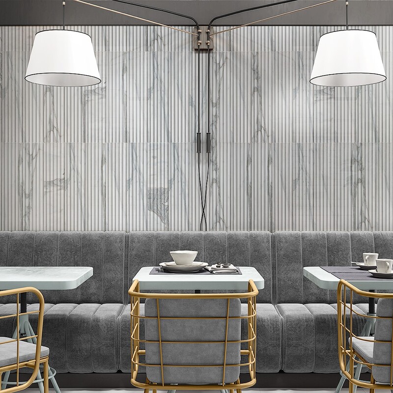 Calacatta Gold Royal Honed Flute Trim Marble Accent Tiles 6×24