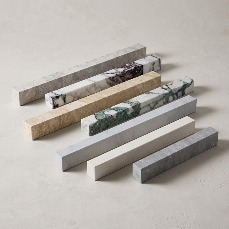 Glacier Honed Flatiron Marble Moldings 1×12
