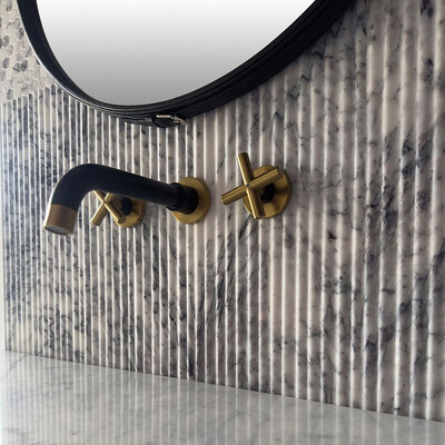 Lilac Honed Thin Fluted Marble Tile 18×36 (ML01043)