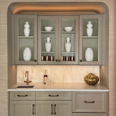 Calacatta Amber Honed Thin Fluted Marble Tile 4×18 (ML01050)