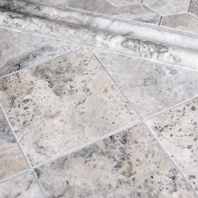 Silverado Honed Filled Hexagon Travertine Mosaic 10 3/8×12 (MS00734)