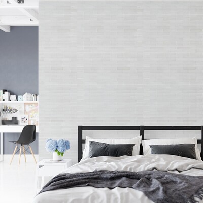 Aspen White Honed 5/8×3 Marble Mosaic 12×12 (MS01333)