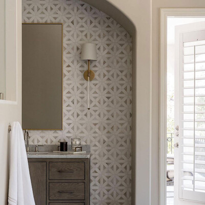 Snow White, Avenza Multi Finish Classic Lattice Marble Mosaic 14 3/4×14 3/4 (MS01497)