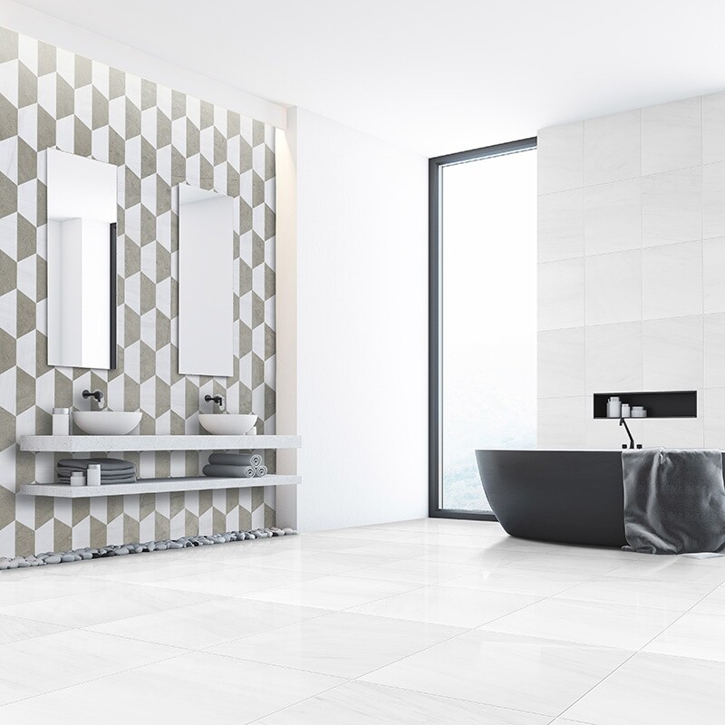 Britannia, Snow White Honed Mcm Hexagon 8 Limestone Mosaics 8