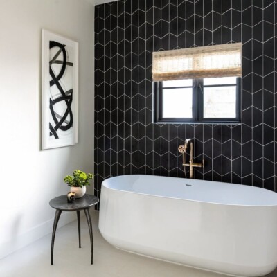 Snow White, Black Honed Mcm Hexagon 8 Marble Mosaics 8 (MS01524) Room Scene Image