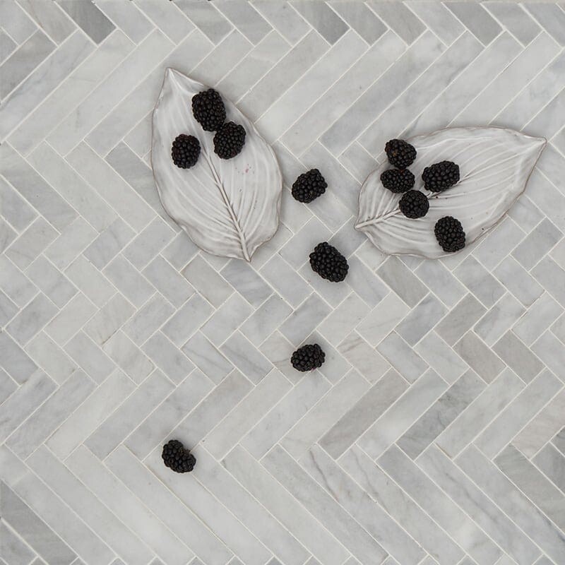 Avenza Honed Mixed Herringbone Marble Mosaics 16 5/6×12 1/16
