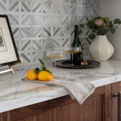 Skyline Multi Finish Ponte Basket Marble Mosaics 14 13/16×14 13/16 (MS01547)