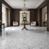 Frost White Honed Herringbone 5/8×2 Marble Mosaics 12 1/8×13 3/8