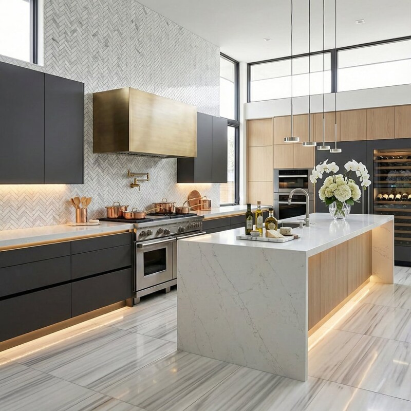 Frost White Honed Herringbone 5/8×2 Marble Mosaics 12 1/8×13 3/8