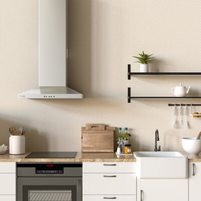 Champagne Honed Penny Round Limestone Mosaic 11 1/4×11 3/4 (MS02075)