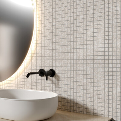 Neutral Weave Blend Matte 1×1 Ceramic Mosaic 12×12 (MS02184)