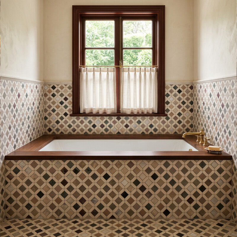 Blend Honed Louna Marble Mosaics 12 1/2×12 1/2 (MS02195)
