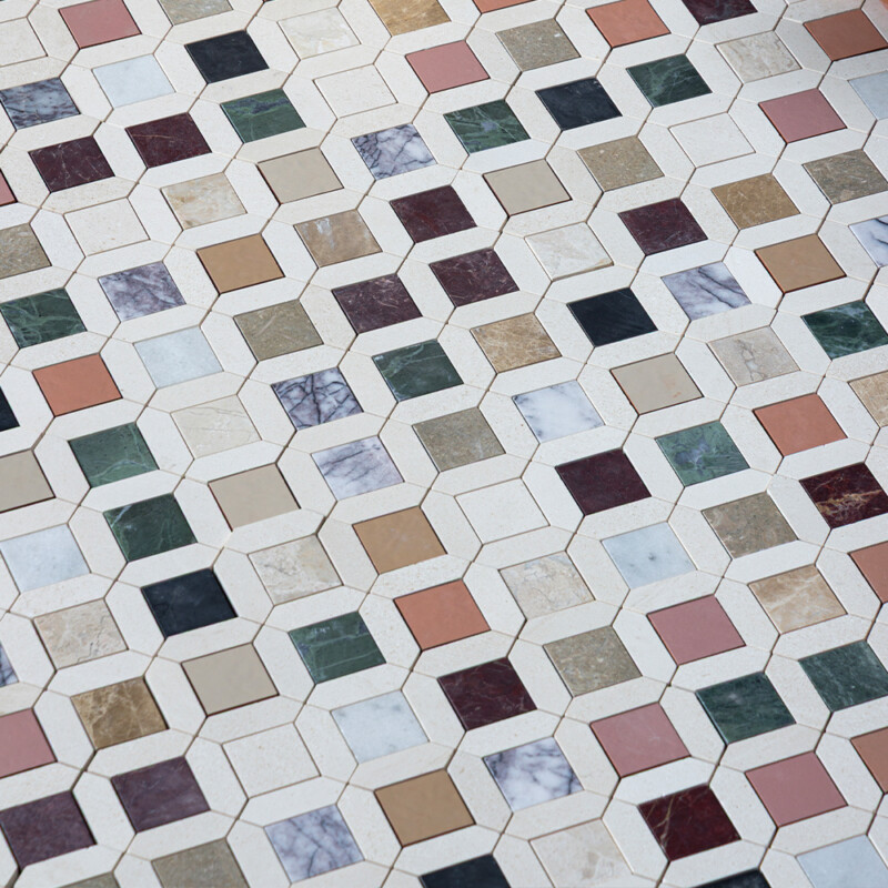 Blend Honed Louna Marble Mosaics 12 1/2×12 1/2 (MS02195)