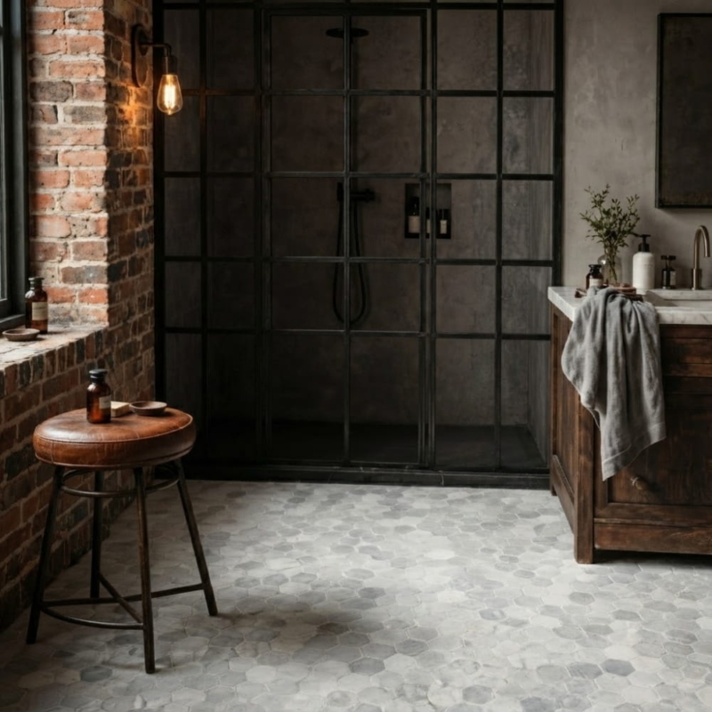 Carrara Blend Honed Hexagon 2 Marble Mosaics 10 3/8×12 (MS02246)