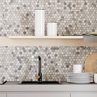 Skyline Honed Hexagon Marble Mosaic 11 5/8×12 3/8 (MS02295)