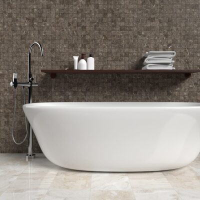 Silver Drop Honed 2×2 Marble Mosaic 12×12 (MS02350)