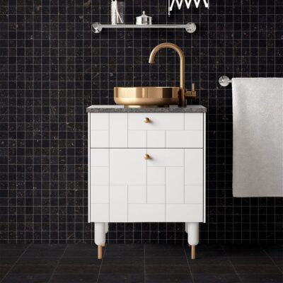 Belgium Blue Honed 2×2 Limestone Mosaic 12×12 (MS02352) Belgium Blue Brushed Chiselled  Limestone Tile 8×16 (TL18860)