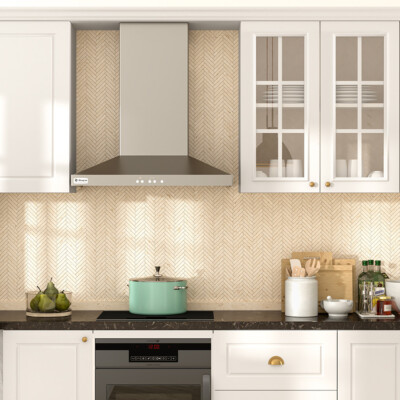 Desert Path Brushed Herringbone 5/8×3 Limestone Mosaic 10 7/16×12 13/16 (MS02595)