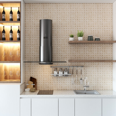 Papyrus Honed Diagonal Basket Weave Limestone Mosaic 13 3/16×13 3/16 (MS02611)