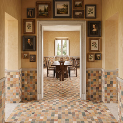 Ariana Honed 2×2 Limestone Mosaics 12×12 (MS02615) Room Scene Image