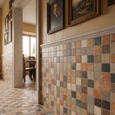 Ariana Honed 2×2 Limestone Mosaics 12×12 (MS02615) Room Scene Image