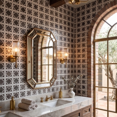 Silver Drop,Snow White Honed Kent Marble Mosaics 13 9/16×13 9/16 (MS02928)