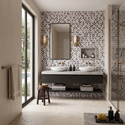 Snow White,Calacatta Viola Honed Monte Marble Mosaics 12 3/8×12 3/8 (MS02931)