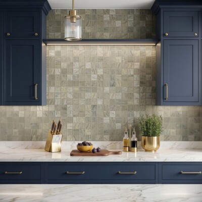 Verde Laguna Honed 2×2 Marble Mosaics (MS03003) Room Scene Image