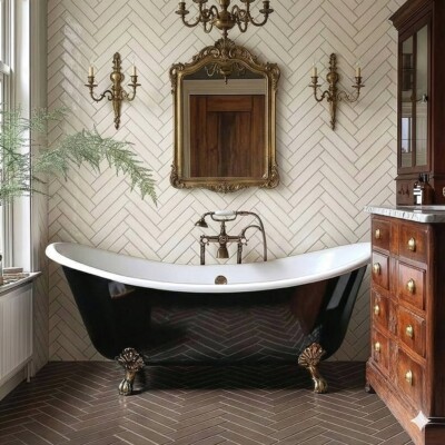 Simons Matte Herringbone 5/8×3 Glazed Terracotta Mosaics 10 7/16×12 13/16 (MS80011) Olivin Matte Herringbone 5/8×3 Glazed Terracotta Mosaics 10 7/16×12 13/16 (MS80014) Room Scene Image